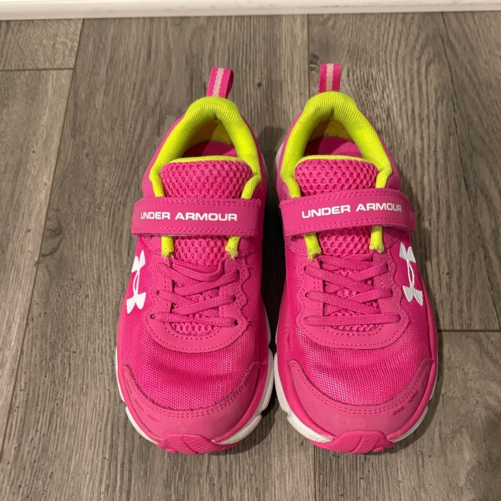Under Armour Kids' Pink and Neon Green Sneakers